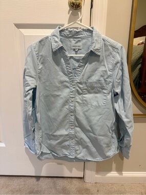 Thread & Supply Pale Blue Denim-Style Button-Down Shirt